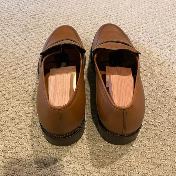 Bally Men’s Salasan Loafers 8.5 EEE Extra Wide Tobacco Brown Calf Leather NWT
